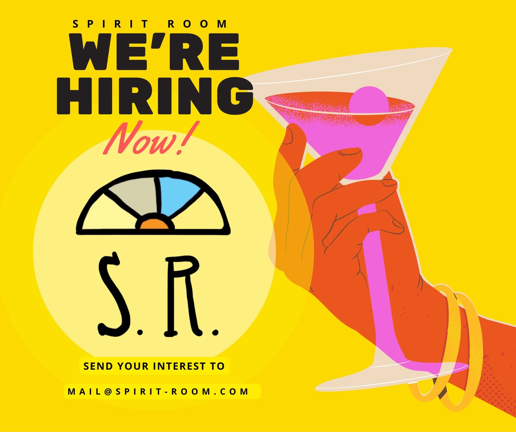 WE ARE HIRING AT SPIRIT ROOM FOR THE SEASON!